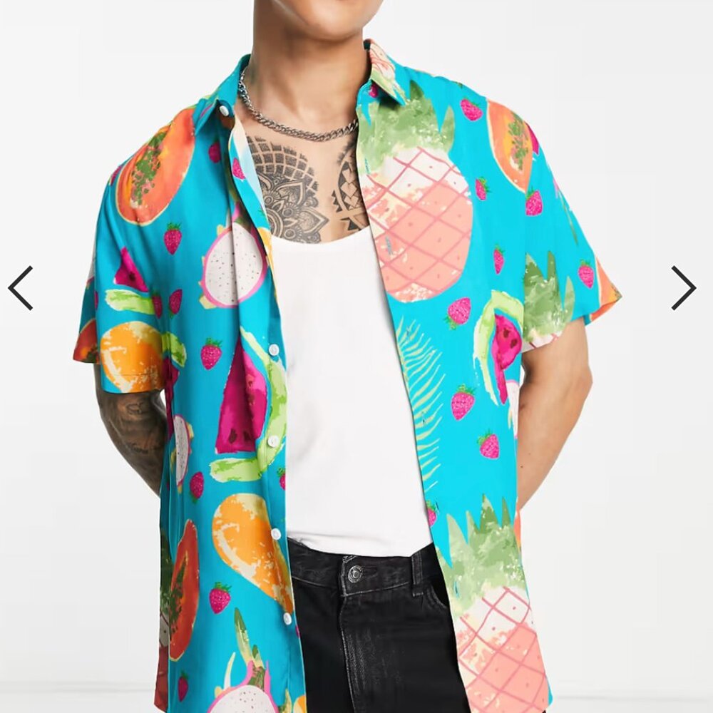 ASOS Design Tropical Camper Shirt – Relaxed Fit